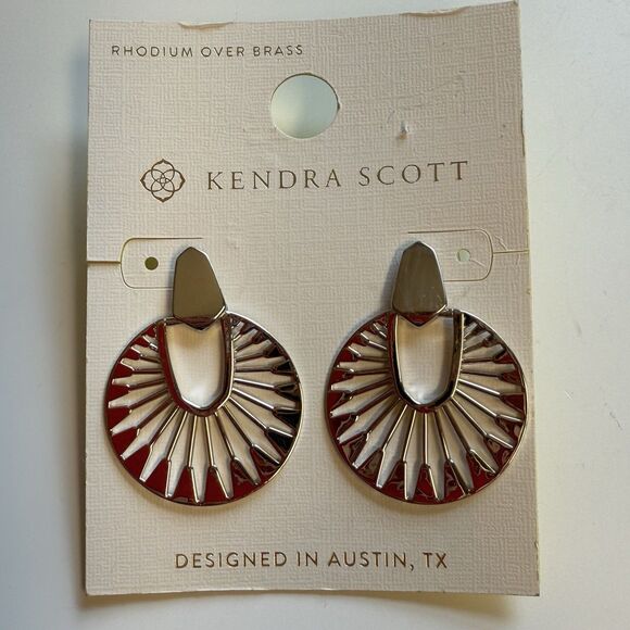 Kendra Scott x Target Hattie Small Silver Statement Earrings New - Picture 1 of 5